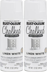 Rust-Oleum 302591 Chalked Spray Paint, 12 oz, Linen White Ultra Matte, 12 Ounce (Pack of 2)