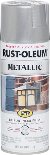 Rust-Oleum 7271830 Stops Rust Metallic Spray Paint, 11 oz, Silver