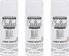 Rust-Oleum 302591-3PK Chalked Ultra Matte Spray Paint, 12 oz, Linen White, 3 Pack