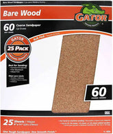 Ali Industries 4229 9 x 11 in. Coarse 60 Grit Garnet Sandpaper- 25 Count
