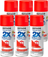 Rust-Oleum 334084-6PK Painter's Touch 2X Ultra Cover Spray Paint, 12 oz, Satin Poppy Red, 6 Pack
