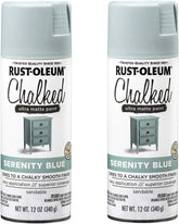 Rust-Oleum 302595-2PK Chalked Ultra Matte Spray Paint, 12 oz, Serenity Blue, 2 Pack
