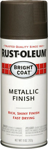 Rust-Oleum 7713830 Stops Rust Bright Coat Metallic Spray Paint, 11 Oz, Dark Bronze