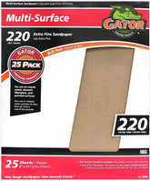 Gator 9" x 11" Multi-Surface Sanding Sheets, 220 Grit, 25 Pack