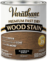 Varathane Premium Fast Dry Wood Stain | 1 Hour Dry Time | 1 Coat Color | Interior Wood Stain | Furniture, Cabinets, Doors, Trim | Quart | Carbon Gray