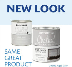 Rust-Oleum Aged Gray Chalked All-in-One Ultra Matte Paint | One Coat Coverage | No Primer, Sanding, Or Topcoat Needed | Easy Clean Up | Made in USA | 30 OZ