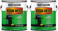 Rust-Oleum 233967-2PK High Heat Brush Protective Enamel Paint, Gallon, Flat BBQ Black, 2 Pack