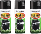 Rust-Oleum 241169-3PK High Heat Ultra Spray Paint, 12 oz, Black, 3 Pack
