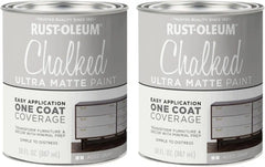Rust-Oleum Aged Gray Chalked All-in-One Ultra Matte Paint | One Coat Coverage | No Primer, Sanding, Or Topcoat Needed | Easy Clean Up | Made in USA | 30 OZ | 2 Pack - Packaging may vary