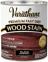 Varathane Premium Fast Dry Wood Stain | 1 Hour Dry Time | 1 Coat Color | Interior Wood Stain | Furniture, Cabinets, Doors, Trim | Quart | Black Cherry