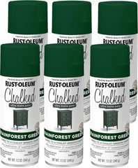 Rust-Oleum Rainforest Green Chalked All-in-One Ultra Matte Spray Paint | One Coat Coverage | No Primer, Sanding, Or Topcoat Needed | Easy Spray Application | Made in USA | 12 OZ | 6 Pack