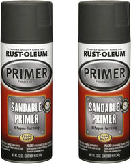Rust-Oleum 249418-2PK Automotive Sandable Primer Spray, 12 oz, Black, 2 Pack