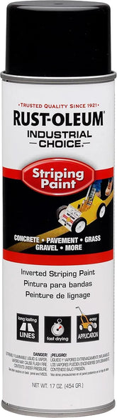 Rust-Oleum 1677838 S1600 System Inverted Striping Paint, 18-Ounce, Black