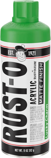 Rust-Oleum Rust-O Acrylic Spray Paint | Street Artist Spray Paint for Murals | Weather Resistant for Concrete, Wood, Brick and Other Surfaces | 11 Ounce | Matte Lucky Charm