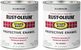 Rust-Oleum 7715502-2PK Stops Rust Brush On Paint, Quart, Metallic Aluminum, (Pack of 2)