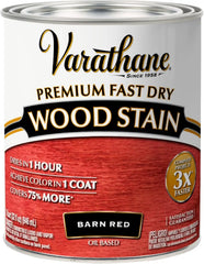 Varathane Premium Fast Dry Wood Stain | 1 Hour Dry Time | 1 Coat Color | Interior Wood Stain | Furniture, Cabinets, Doors, Trim | Quart | Barn Red