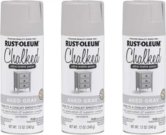 Rust-Oleum 302592-3PK Chalked Ultra Matte Spray Paint, 12 oz, Aged Gray, 3 Pack