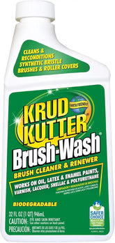 Krud Kutter Brush-Wash Cleaner and Renewer, 32 oz, Paint Brush Cleaner for Latex and Oil Based Paint, Restores Brushes and Rollers, Removes Paint Residue and Buildup