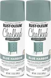 Rust-Oleum 374164 Chalked Ultra Matte Spray Paint, 12 oz, Blue Harbor (Pack of 2)