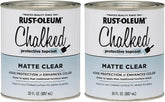 Rust-Oleum 287722-2PK Chalked Protective Topcoat Paint, 30 oz, Matte Clear, 2 Pack