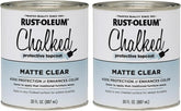 Rust-Oleum 287722-2PK Chalked Protective Topcoat Paint, 30 oz, Matte Clear, 2 Pack