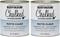 Rust-Oleum 287722-2PK Chalked Protective Topcoat Paint, 30 oz, Matte Clear, 2 Pack