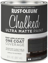Rust-Oleum Charcoal Chalked All-in-One Ultra Matte Paint | One Coat Coverage | No Primer, Sanding, Or Topcoat Needed | Easy Clean Up | Made in USA | 30 OZ