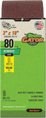 Gator 3" x 18" Red Resin Aluminum Oxide Sanding Belts, 80 Grit, 5 Pack