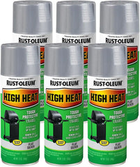 Rust-Oleum 7716830-6PK High Heat Enamel Spray Paint, 12 oz, Silver, 6 Pack
