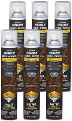 RockSolid Deck+Fence Protective Stain & Sealer with Turbo Spray System | Oil‑Base One‑Coat Protection | Superior Moisture Resistance | UV Resistant | Black Walnut | 23 oz Aerosol | 6 Pack