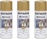 Rust-Oleum 7270830-3PK Stops Rust Metallic Spray Paint, 11 oz, Gold Rush, 3 Pack