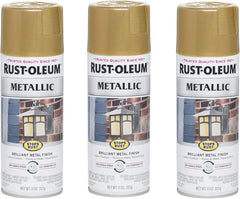 Rust-Oleum 7270830-3PK Stops Rust Metallic Spray Paint, 11 oz, Gold Rush, 3 Pack