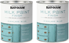 Rust-Oleum 331050-2PK Milk Paint Finish, Quart, Highland Blue, (Pack of 2)
