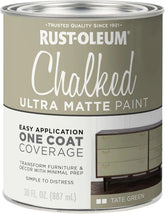 Rust-Oleum Tate Green Chalked All-in-One Ultra Matte Paint | One Coat Coverage | No Primer, Sanding, Or Topcoat Needed | Easy Clean Up | Made in USA | 30 OZ