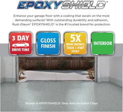 Rust-Oleum 261845 EPOXYSHIELD Garage Floor Coating Kit, 2.5 Car, Gloss Gray