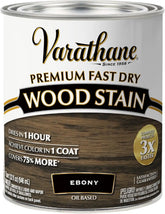 Varathane Premium Fast Dry Wood Stain | 1 Hour Dry Time | 1 Coat Color | Interior Wood Stain | Furniture, Cabinets, Doors, Trim | Quart | Ebony