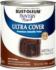 Rust-Oleum 254101 Painter's Touch Latex Paint, Quart, Metallic Oil-Rubbed Bronze, (Pack of 1)