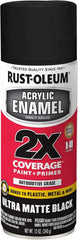 Rust-Oleum 372699 Acrylic Enamel 2X Spray Paint, 12 oz, Ultra Matte Black (Pack of 1)