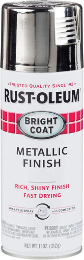 Rust-Oleum 7718830 Stops Rust Bright Coat Metallic Spray Paint, 11 Oz, Chrome (Pack of 1)