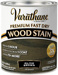 Varathane Premium Fast Dry Wood Stain | 1 Hour Dry Time | 1 Coat Color | Interior Wood Stain | Furniture, Cabinets, Doors, Trim | Quart | Olive Brown