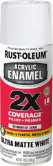 Rust-Oleum 372700 Acrylic Enamel 2X Spray Paint, 12 oz, Ultra Matte White