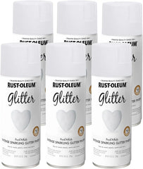 Rust-Oleum 299426-6PK Specialty Glitter Spray Paint, 10.25 Oz, Pearl White, 6 Pack