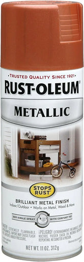 Rust-Oleum 7273830 Stops Rust Metallic Spray Paint, 11 oz, Copper
