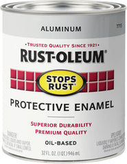 Rust-Oleum 7715502 Stops Rust Brush On Paint, Quart, Metallic Aluminum (Pack of 1)