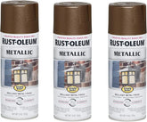 Rust-Oleum 286525-3PK Stops Rust Metallic Spray Paint, 11 oz, Dark Copper, 3 Pack
