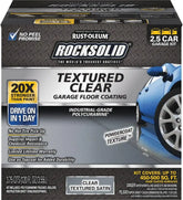 Rust-Oleum 317382 RockSolid Garage Floor Coating, 2.5 Car Kit, Textured Clear