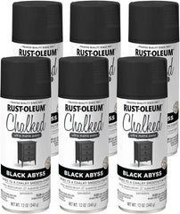 Rust-Oleum 392046-6PK Chalked Ultra Matte Spray Paint, 12 oz, Black Abyss, 6 Pack