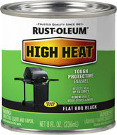 Rust-Oleum 7778730 High Heat Brush Protective Enamel Paint, Half Pint, Flat BBQ Black
