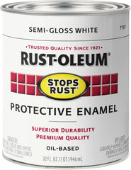 Rust-Oleum 7797502 Stops Rust Brush On Paint, Quart, Semi-Gloss White (Pack of 1)