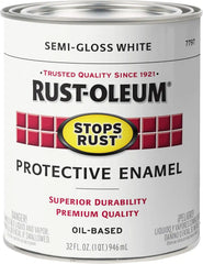 Rust-Oleum 7797502 Stops Rust Brush On Paint, Quart, Semi-Gloss White (Pack of 1)
